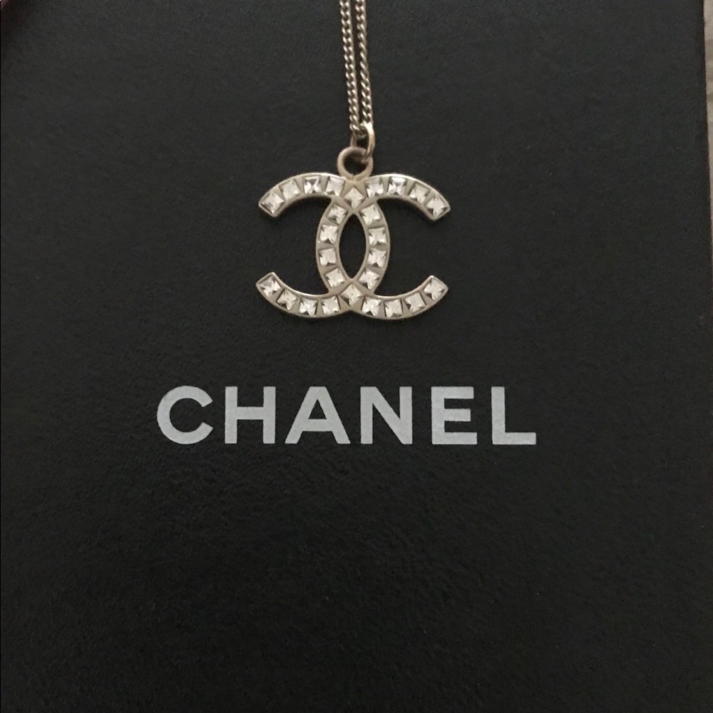 Authentic Chanel Gold CC logo necklace